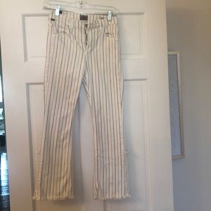 Blue and white stripped jeans